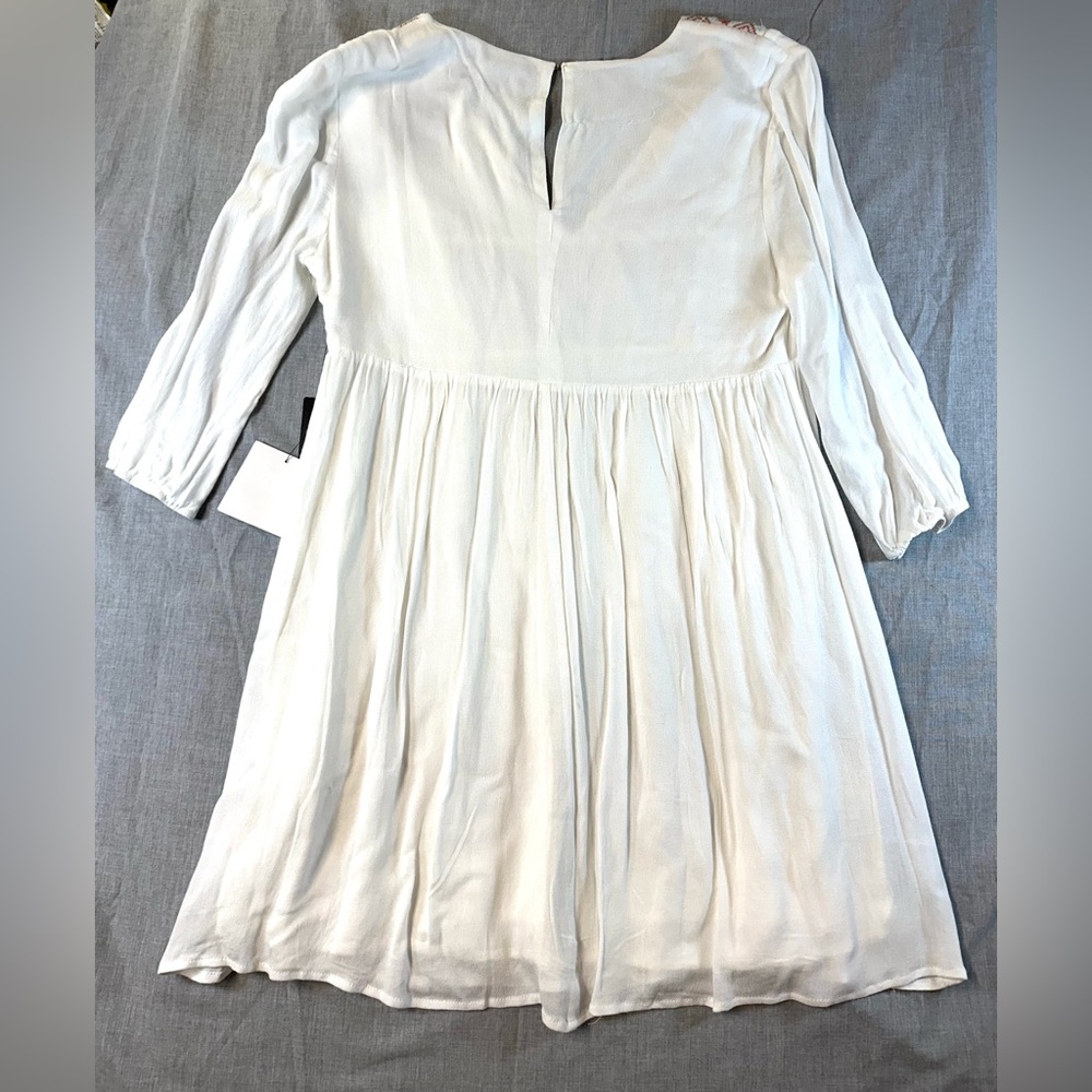 Lulus White Girlhoodcore with Geometric Embroidery NWT! Sz XL flowy low cut - Picture 2 of 10